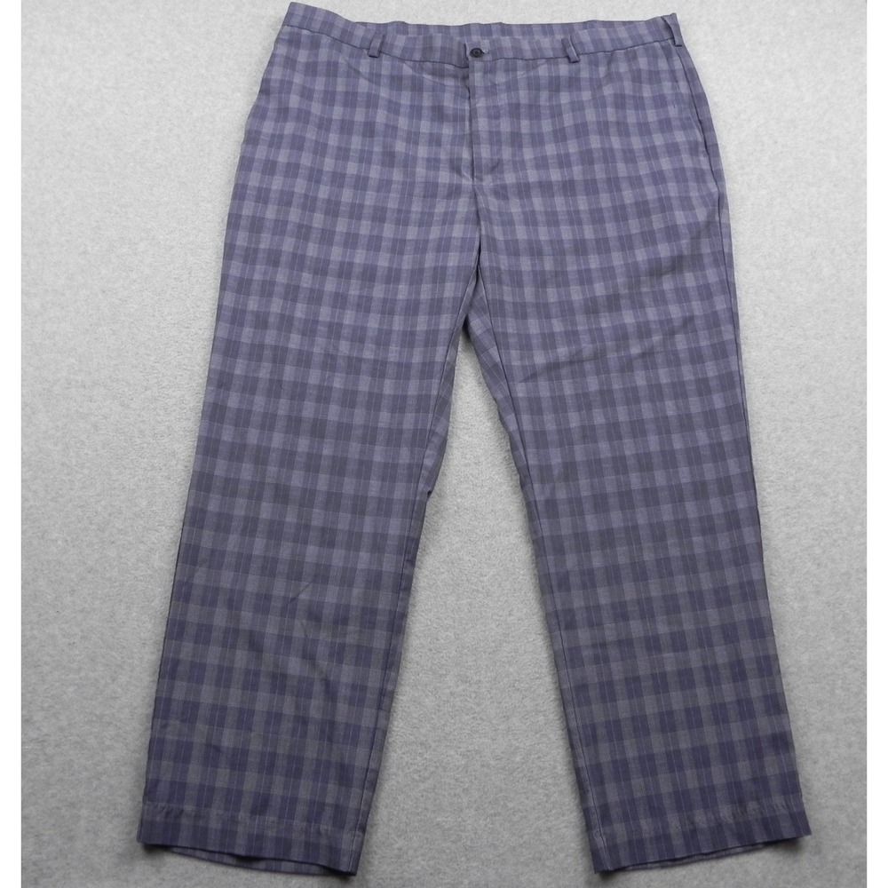 Jack Nicklaus Pants Mens 42x30 Performance Flex Golf Chino Flat Front Gray Plaid